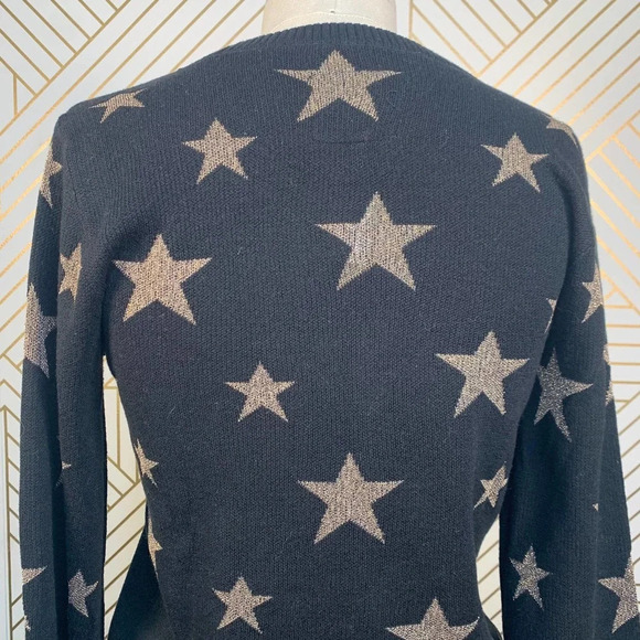 Chaser Gold Star Intarsia Bishop Sleeve‎ Sweater - Picture 9 of 12